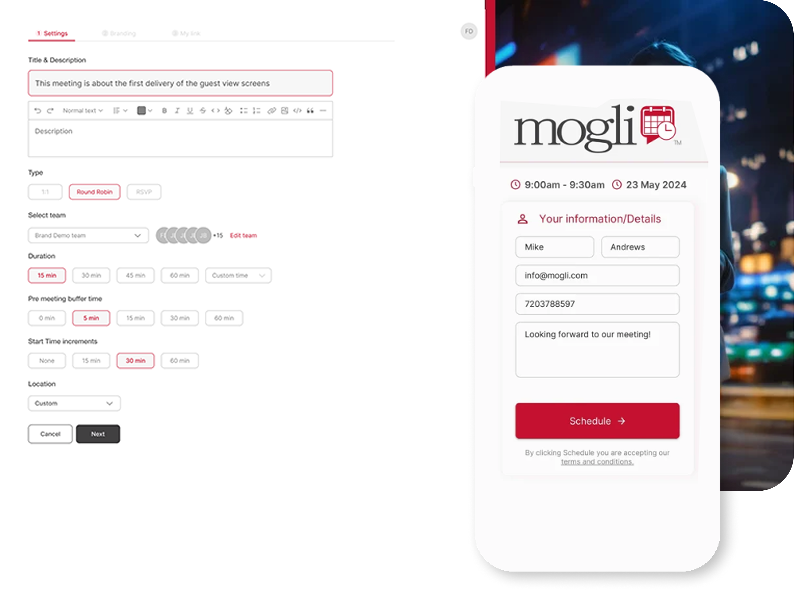 Mobile website example
